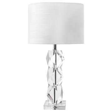 Nuloom 27" Crystal on the Rocks Faux Silk Shade Clear Finish Table Lamp