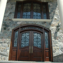Wood With Wrought Iron - Front Doors
