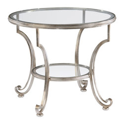 Inviting Home Inc. - Round Glass Top Table, Silver Finish - Side Tables And End Tables