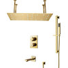Led 20*40" Digital Brushed Gold Shower System With Handheld Shower and Tub Spout