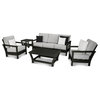Harbour 5-Piece Outdoor Lounge Set, Black / Granite
