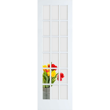 18-Lite Clear Glass French Door Primed, 32"x96"x1.375"