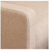 Bowery Hill Contemporary Fabric Upholstered Arm Chair and Ottoman in Light Beige