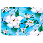 Mary Gifts By The Beach - Magnolias floral Bath Mat - Bath mats from my original art and designs. Super soft plush fabric with a non skid backing. Eco friendly water base dyes that will not fade or alter the texture of the fabric. Washable 100 % polyester and mold resistant. Great for the bath room or anywhere in the home. At 1/2 inch thick our mats are softer and more plush than the typical comfort mats. Your toes will love you.