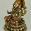 Golden Ganesha Holding Sacred Objects Statue
