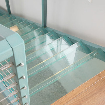 Modern Glass and Steel Staircase
