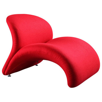 Manhattan Comfort Rosebud Wool Blend Accent Chair, Red, Single