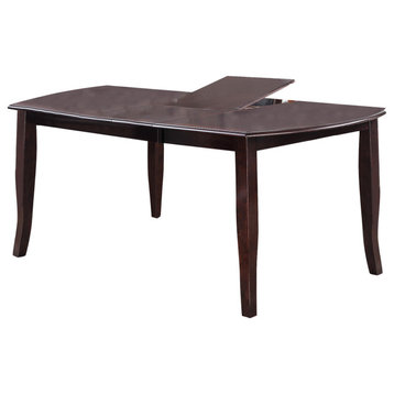 Dining Table With 18" Butterfly Leaf, Dark Brown