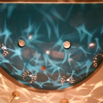 Blue ceiling in Game Room