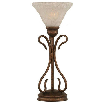Toltec Lighting Swan Table Lamp, Bronze, 7" Italian Bubble Glass