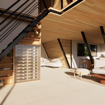 Chalé Suíço Kit ECO A-Frame 115m² Emerald – 2 Quartos e Suíte no Mezanino