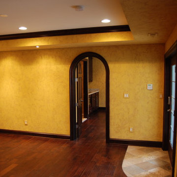 Olde English Aged Plaster Finish throughout an entire Lower Level in Virginia