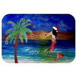 Mary Gifts By The Beach - Santa Mermaid Trim A Tree Bath Mat, 20"x15" - Bath mats from my original art and designs. Super soft plush fabric with a non skid backing. Eco friendly water base dyes that will not fade or alter the texture of the fabric. Washable 100 % polyester and mold resistant. Great for the bath room or anywhere in the home. At 1/2 inch thick our mats are softer and more plush than the typical comfort mats. Your toes will love you.