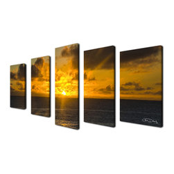 Ready2HangArt - Ready2hangart Chris Doherty 'Niue Sunset' 5-piece Canvas Wall Art - Prints And Posters