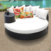 Barbados Circular Sun Bed - Outdoor Wicker Patio Furniture Sail White