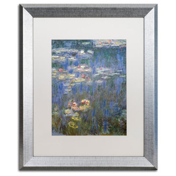 'Water Lilies IV, 1840-1926' Silver Framed Canvas Art by Claude Monet