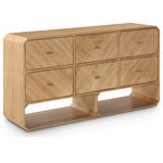 Meridian Furniture - Parker Ash Veneer Dresser, Natural - If elegant simplicity is on your checklist, then this Parker natural ash veneer dresser hits the mark from all angles. A sophisticated natural finish gives this dresser modern flair and refinement while its simple lines ensure a minimalist presentation in your bedroom sanctuary. Six drawers are amply sized for holding undergarments, tees, and unmentionables out of sight and within easy reach. Rich ash veneer adds durability and lasting beauty to the dresser's design, whether purchased as a standalone piece or alongside other pieces in the Parker collection.