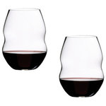 Riedel - Riedel Swirl Red Wine Glass - Set of 2 - The tumblers embrace the same care-free, relaxed attitude as Riedel's "O" series which pioneered the casual wine glass category when they were introduced in 2004. Wine-friendly with everyday appeal, Swirl is dishwasher safe and, like the original “O” series, they're stackable making them ideal for anyone with limited storage.