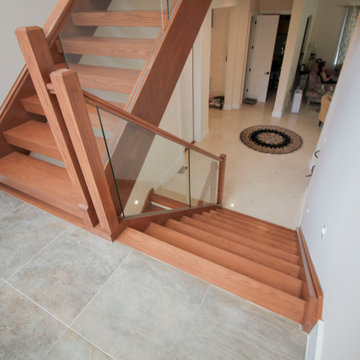 Project #78 | Modern Wood Staircase with Glass Panels