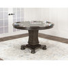 48" Round Vegas Dining and Poker Table, Reversible Game Top, Gray Wood