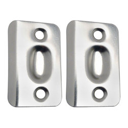 Designers Impressions - Replacement Ball Catch Strike Plates, Pair, Satin Nickel - Hinges