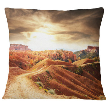 Beautiful View of Bryce Canyon African Landscape Printed Throw Pillow, 16"x16"