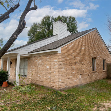 Brick Home Refresh with Hardie Siding, Fascia, Soffit, and Modern Column Replace