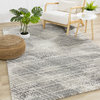 Ryan Collection Cream Gray Soft Distressed Recycled Area Rug, 7'10"x10'10"