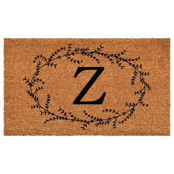 Calloway Mills Rustic Leaf Vine Monogrammed Doormat, 36"x72", Letter Z