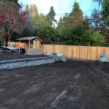 Bocce Ball Court, Pond, Granite Rocks and Dimensonal Flagstone