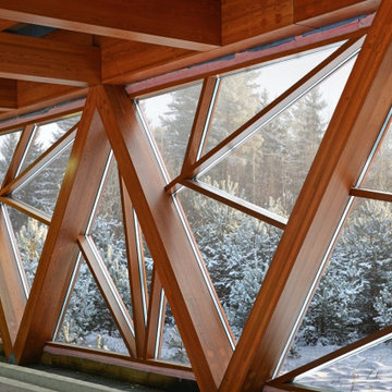 Polygon shaped timber facade