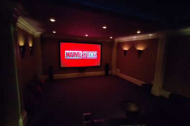 Home theater - traditional home theater idea in Atlanta