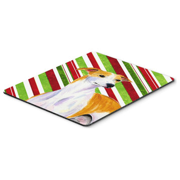 Whippet Candy Cane Holiday Christmas Mouse Pad/Hot Pad/Trivet