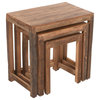 ustic Reclaimed Solid Wood Three-Piece Nesting Tables