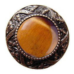 Inviting Home Inc. - Victorian Knob, Antique-Style Solid Bronze With Tiger Eye - Cabinet And Drawer Knobs