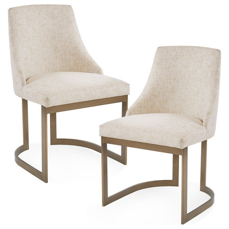 Madison Park Dining Chairs Transitional Modern Side Chairs, Set of 2, Cream, Dining Chair