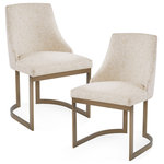 Olliix - Madison Park Bryce Dining Chair, Cream, Set of 2, Cream - The Madison Park Bryce Dining Chair 2 Piece Set Offers A Chic Modern Update To Your Dining Room Decor. Upholstered In A Rich Grey Fabric, This Set Of Two Dining Chairs Flaunts An Antique Gold Finish On The Metal Legs To Create A Striking Contrast. With Its Simple Yet Stunning Design, This Two-Piece Dining Chair Set Adds An Eye-Catching Look To Your Dining Room, Revitalizing Your Space. Assembly required.
