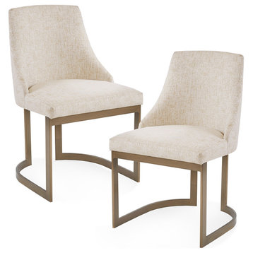 Madison Park Bryce Dining Chair, Cream, Set of 2, Cream
