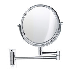 Dwba Bath Collection Wall Mounted 5x Cosmetic Makeup Magnifying 2 Arms Swivel Mirror Articulating Arm Wall Mirrors Houzz