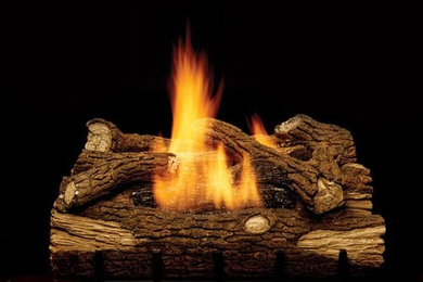 他の地域にあるトラディショナルスタイルのおしゃれなリビング (標準型暖炉) の写真