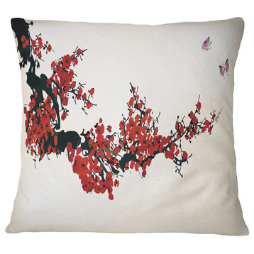 Floral Winter Sweet Floral Throw Pillow, 16"x16"