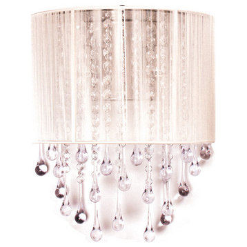 Beverly Dr. 2-Light Wall Sconce in White Silk String