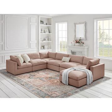 Rustic Manor Aranza Sofas - Upholstered,  Linen, Pink