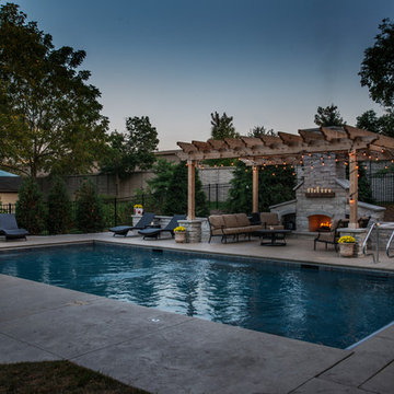 Lake Zurich, IL Swimming Pool, Pergola and Fireplace