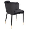 The Rhea Dining Chair, Velvet, Set of 2, Black