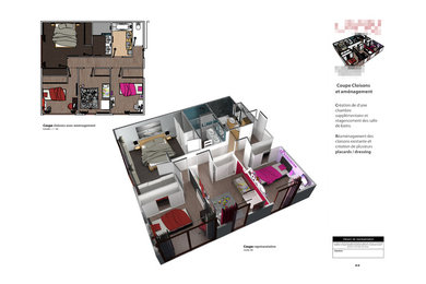 Projection 3D de l'aménagement d'une maison
