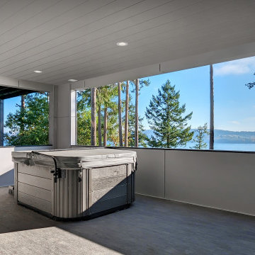 (Custom Home) Indoor Pool with Puget Sound Views