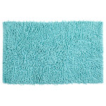 Creative Bath - All That Jazz Rug, Blue - Brighten a cold bathroom floor with the All That Jazz Rug. Made from 100% cotton, this solid turquoise shag rug is eye-catching and fun. Pair it with other pieces from the All That Jazz bath collection for a cohesive look.