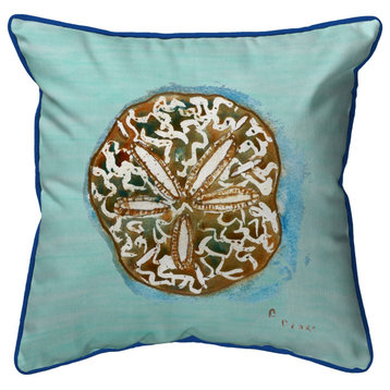 Betsy Drake Betsy's Sand Dollar Extra Large 22 X 22 Indoor / Outdoor Teal Pillo