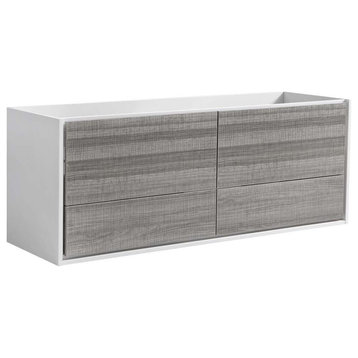Fresca FCB9260-D Senza 60" Double Wall Mounted Manufactured Wood - Glossy Ash